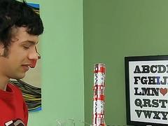 Teen sucks a lollipop before raw fucking