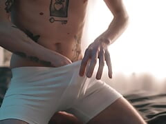 Stroking My Morning Wood - Big Dick Edging with Huge Cumshot