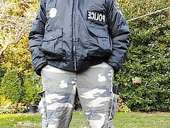 Officer assigned to stake out duty in camouflage