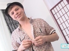 Insatiable Adorable Blond James T Strokes Off His Bone Until Jizzing!