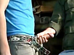 Kinky stud Ross Bailey getting a double dose of penis