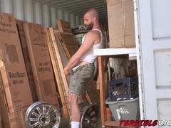 Hot bearded hunk Donnie Argento mouth filled with warm cum