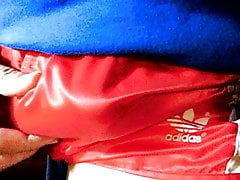 Cum in tight shiny adidas shorts