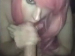 Crossdresser take cum in mouth in pov 3