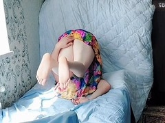 Plus-size blonde Shemale Ketty with a big bubble butt and ample curves