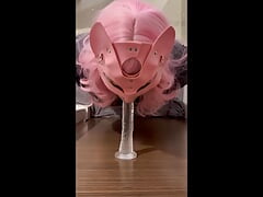 Sissy sucks and fucks sloppy dick