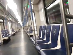 Russian cumshot in the subway