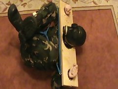 In the stock - soldier is frogtied