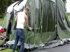Wank party outdoors camp