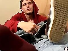 Handsome punk really wants you to watch his jerk his pole