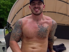 Warm 4gayfans parent faps off by public pool