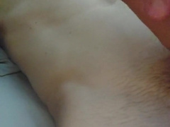 Dude with a huge man rod shrieking and nutting rock hard on his abdomen