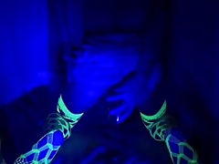 Black light black dildo