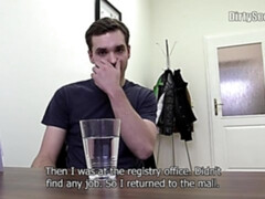 Nerdy guy in glasses fucked in the ass in POV