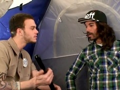 Inked studs Cliff Jensen and Reid Thrasher enjoy some intense ass pounding