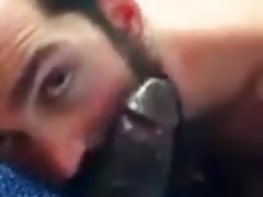 Perfect sucking of huge black cock