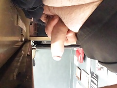 Jacking Off at work, edging, big uncut cumshot