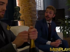 Drunk executive hunks Gabriel Phoenix and Jp Dubois fuck raw