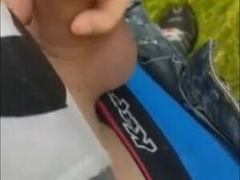 Twink sucking cock in the park and getting the cum 8