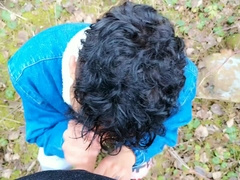 Fledgling Lengthy Fellatio Public POINT OF VIEW - Gargling in Light Rainy Day outside