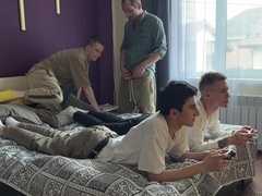 #337 Step-Father and son-in-law screw school friends firm while frolicking console