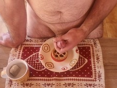 Sicci77 strokes her lover Pedro to coat a slut in cum for breakfast