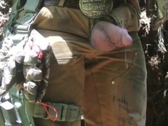 Cut dinky and wooly ball sack Urinating