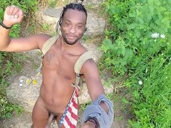 Big black cock solo, black outdoors, big black solo