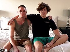 Tall Slender Teen Randy Gives Logan A Huge Facial