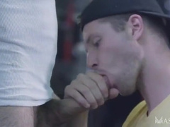 Markus Kage and Benjamin Blue in Car Mechanic Fucks Boy at Workshop