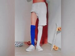 Cute boy skate cum