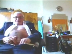 Suited Grandpa Cum On His Pants 3