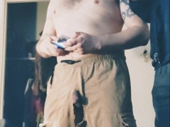 Toying MK11 with str8 best friend dressed in trousers with trunk jamming out