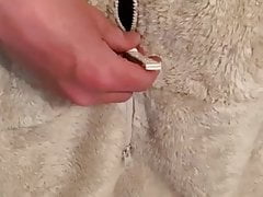 Cumming with my new onepiece and super soft pink hoodie