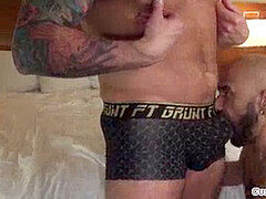 Hunky hunk gets his taut bulls eye doggystyled