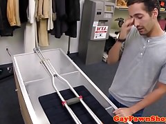 Pawnshop amateur sucking before sex on spycam