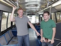 Straight guy Connor Chesney fucks AJ Monroe on a bus