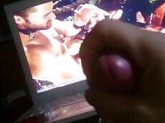 Nice cumshot while watching porn