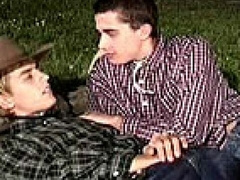 Steve Rives and Jerry Wheeler exploring each other's holes