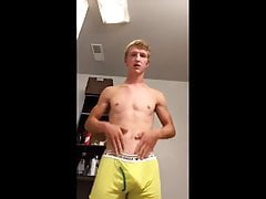 Slutty twink Shawn shows off