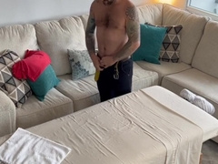 Horny Step dad Gets Hard During Massage
