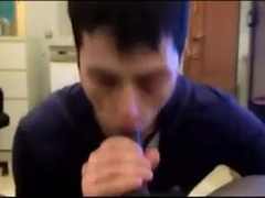 dude enjoys sucking a big black cock 2