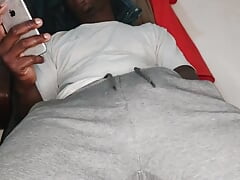 Huge Dick African Student Watches Porn and Jerking off in Uni Dorm