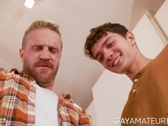 Young twink sucks apple flavored cock in a hardcore anal sex with hunky Mateo Tomas