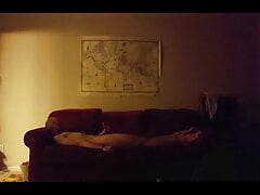 Nude male strokes his big cock to convulsing orgasm