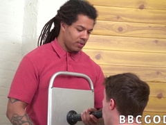 Thick ebony penis domination for a shy white man loving it