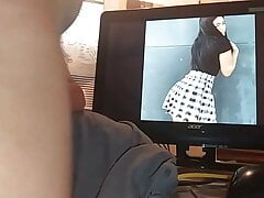 Seeing sexy girl while I fucking my fake pussy like a loser