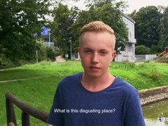 Hairy balls Czech twink rides cock outdoors