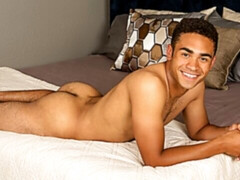 Cute nudist Philip cums after autofellatio